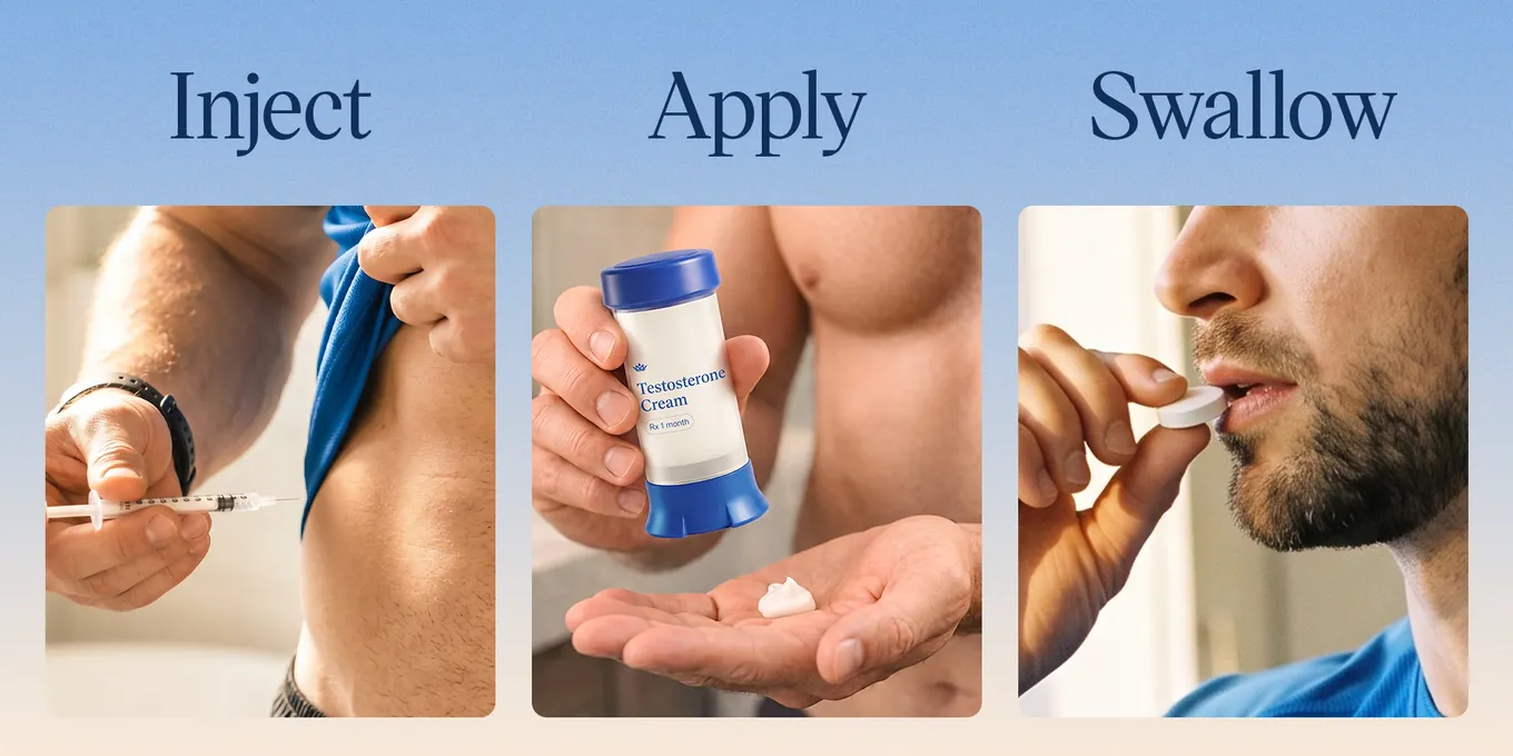 Three ways to take it: inject, apply the cream, or swallow a pill